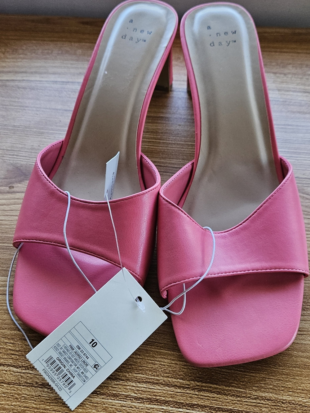 NWT A New day Pink Slip-On Block Heel Sandals Size 10